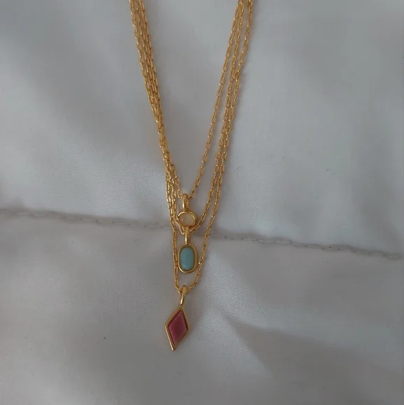 NWT Madewell Stone Collection ring & necklace set, ring sz 7 - Picture 6 of 8